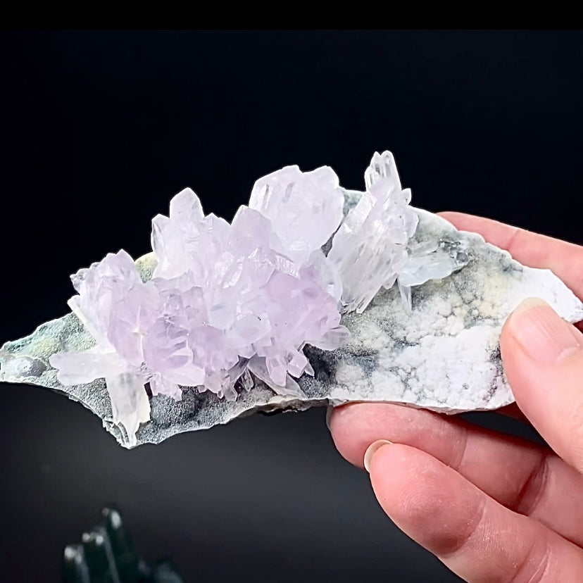 Amethyst Crystal Flower with Celadonite from Ametista do Sul, Brazil