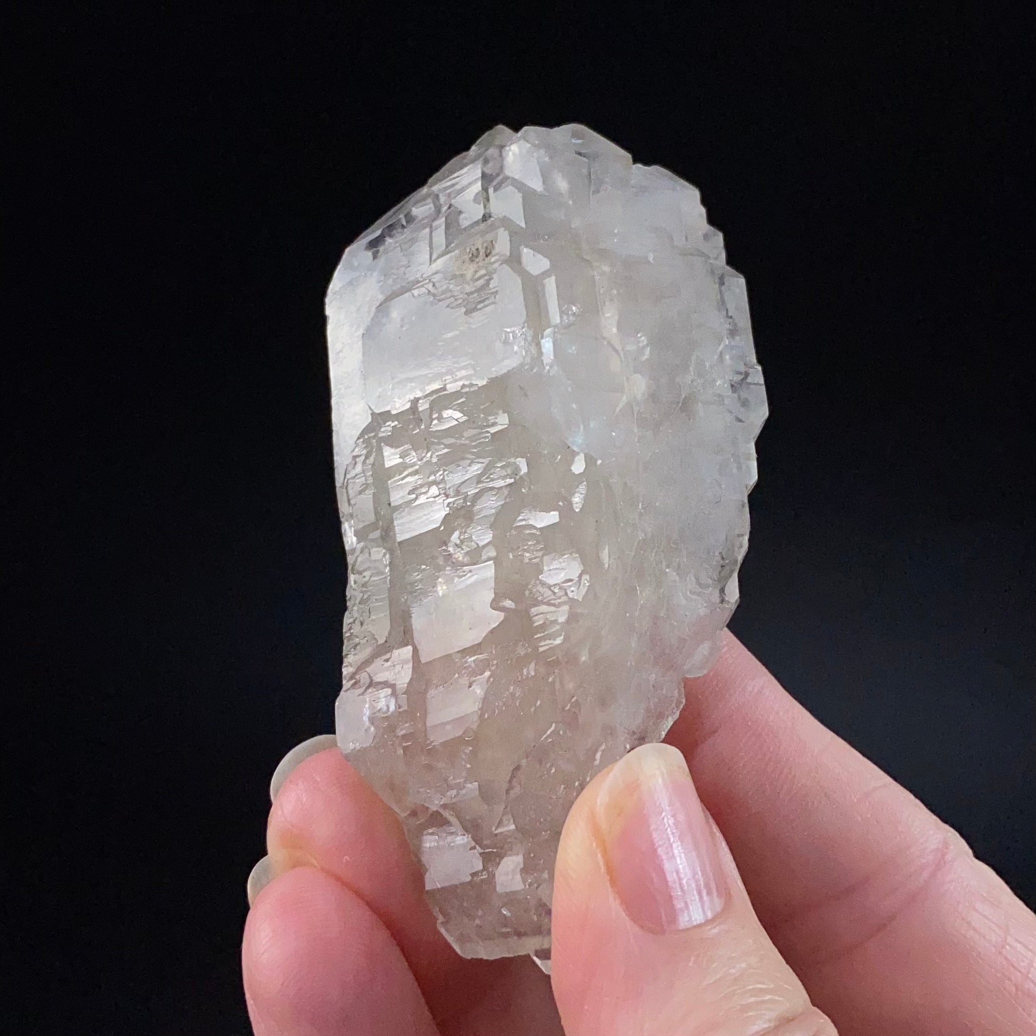 Double Terminated Elestial Smoky Quartz Crystal with Multiple Terminations on Both Sides