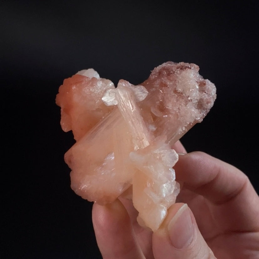 Peach and Red Hematite Stilbite Cluster, Maharashtra, India