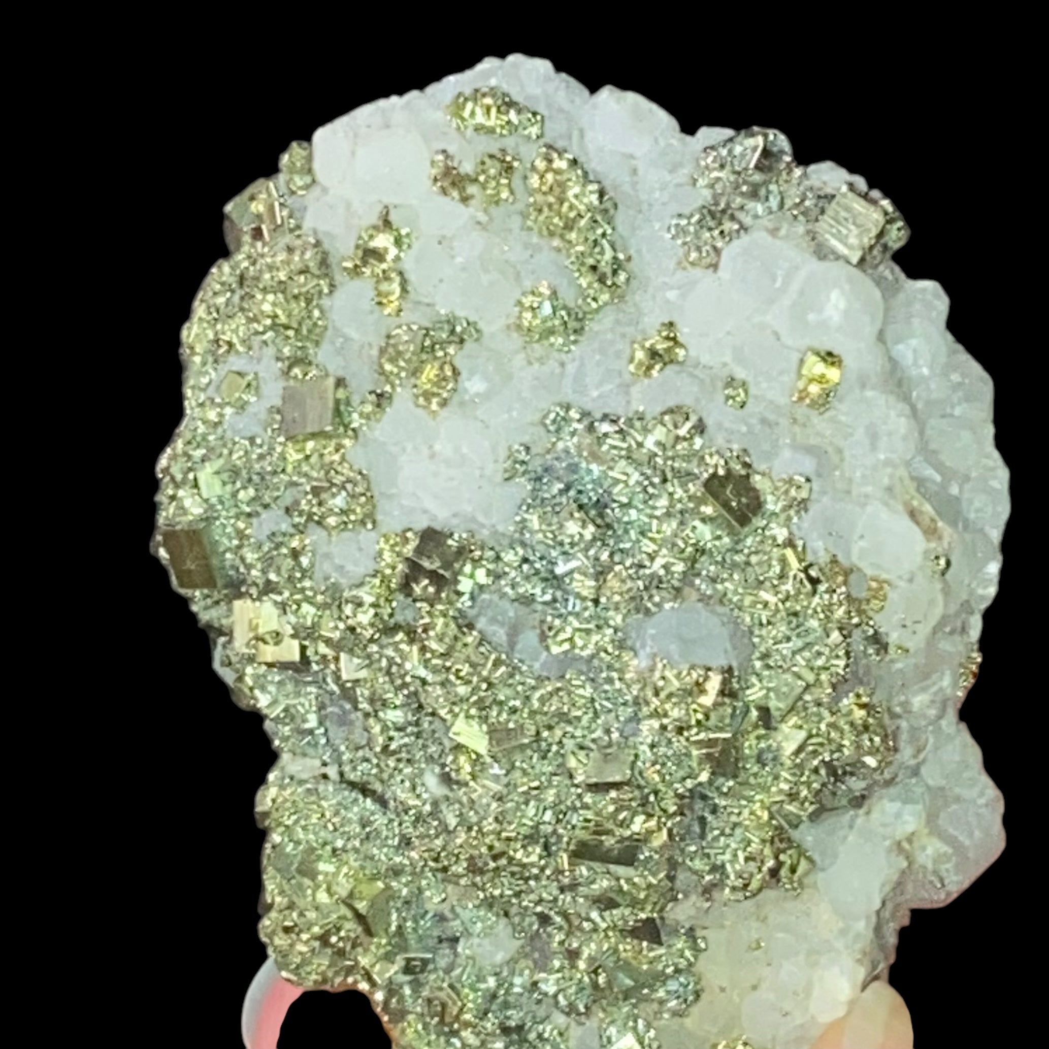 Fluorescent Calcite & Pyrite Cluster from Trepca Mine Complex, Mitrovica, Kosovo