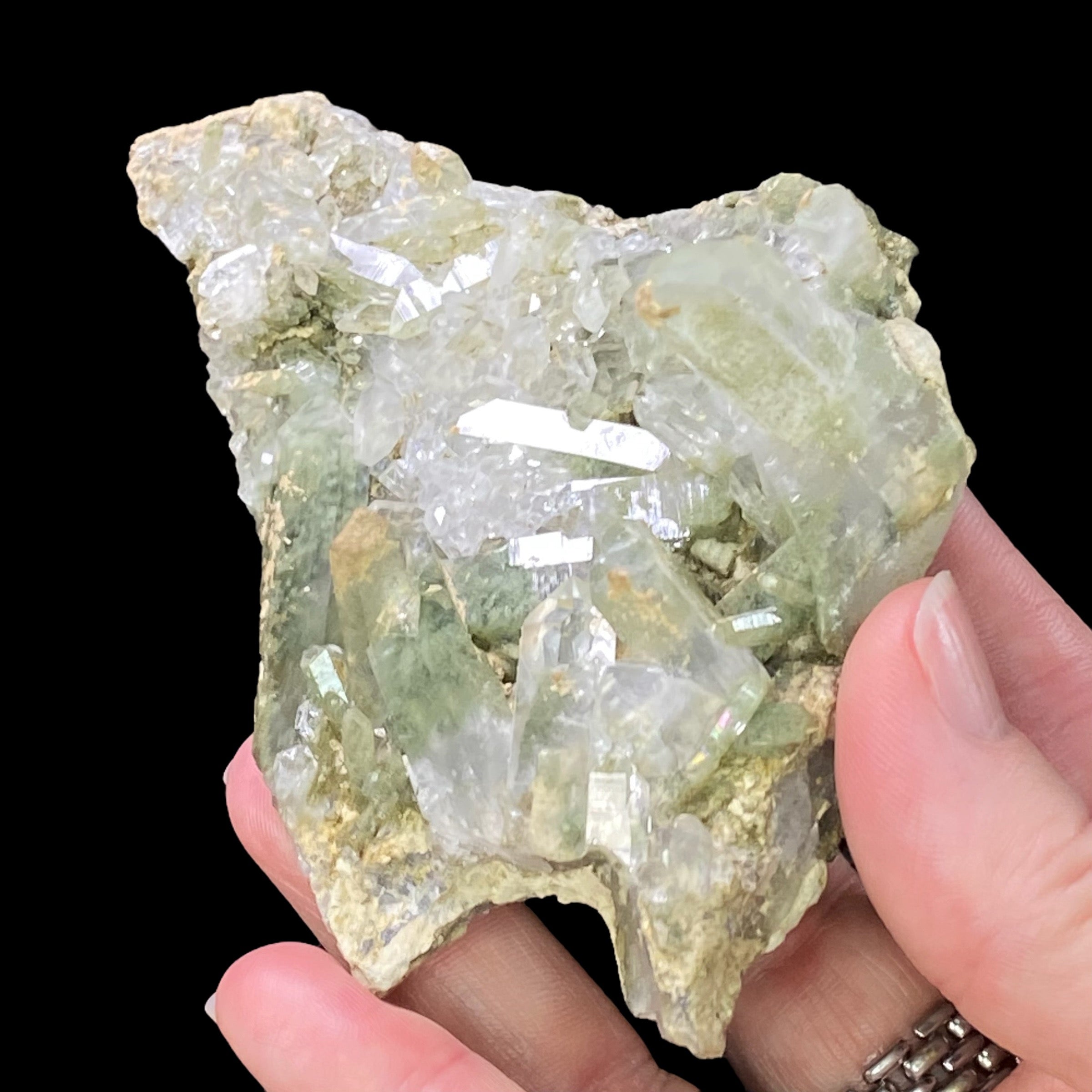 Chlorite Included Quartz Crystal Cluster / Plate