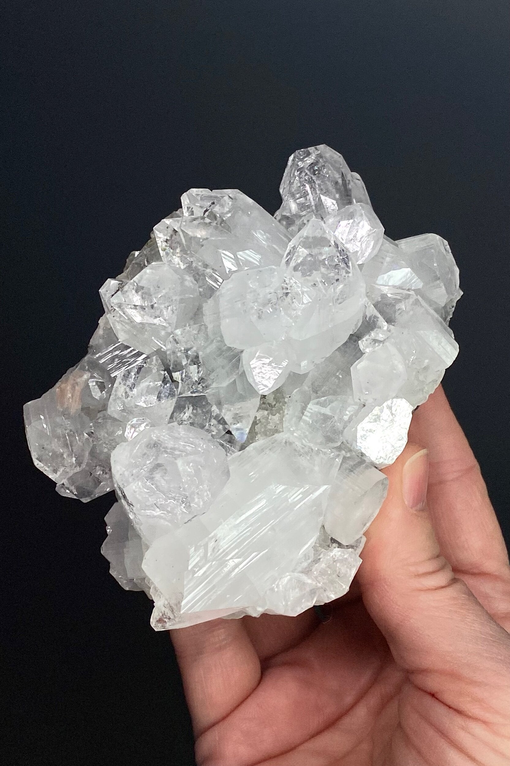 Clear Apophyllite Crystal Cluster from Jalgaon, Maharashtra, India