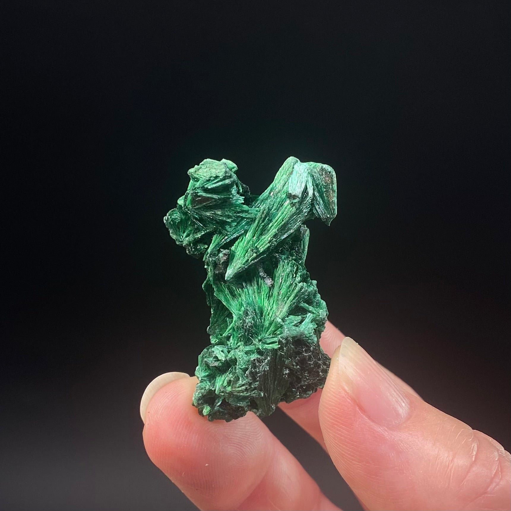 Fibrous Velvet Malachite Specimen, Democratic Republic of Congo, Natural Malachite