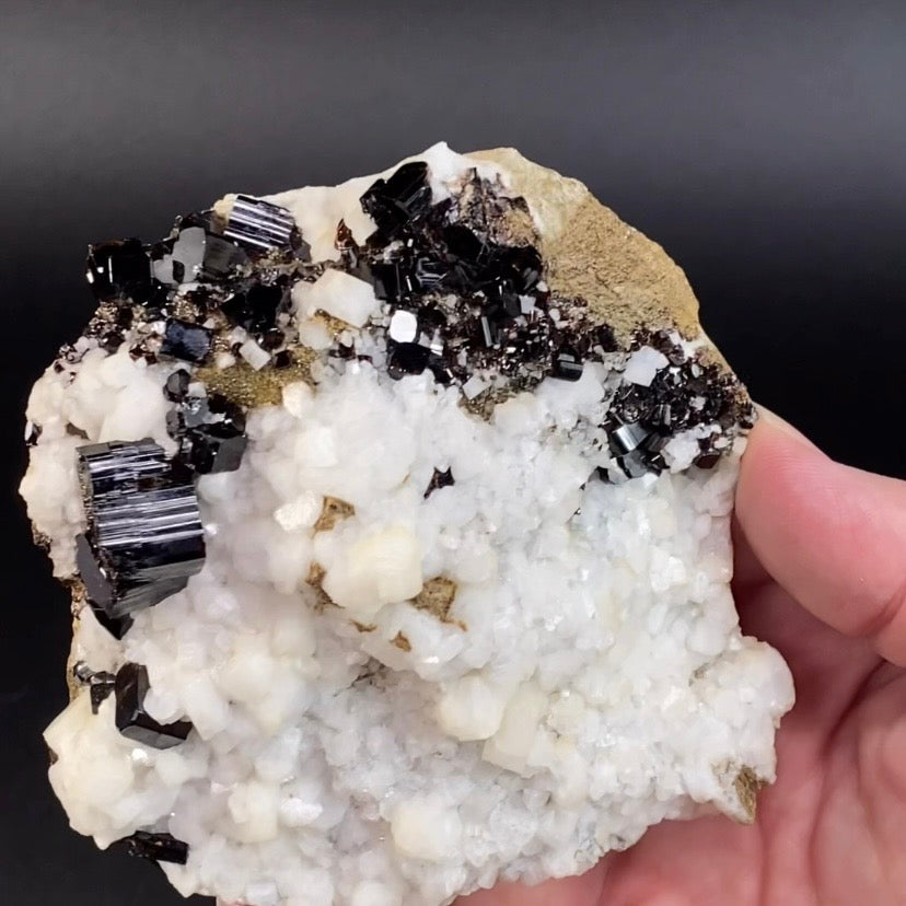 Red Brown Vesuvianite Idocrase Crystals with Albite, Pyrite, on Matrix
