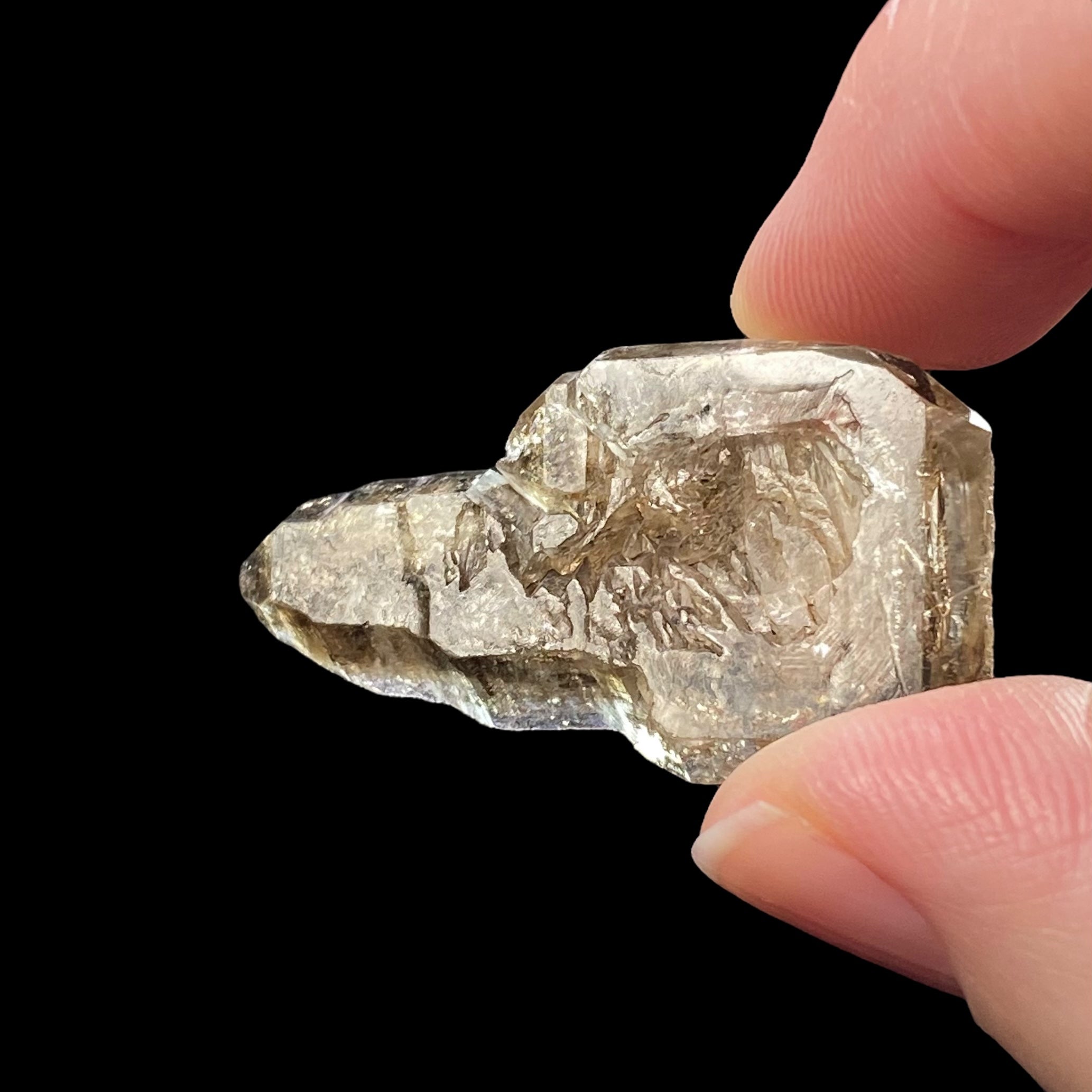 Large Key Shaped Petroleum Quartz Crystal with Fluorescence, Balochistan, Pakistan