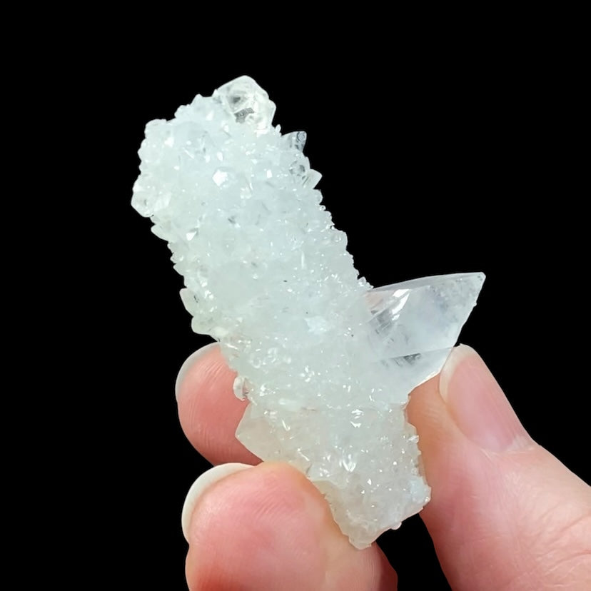 MDruze Apophyllite Stalactite Formation on Calcite Core with Heulandite and Stilbite
