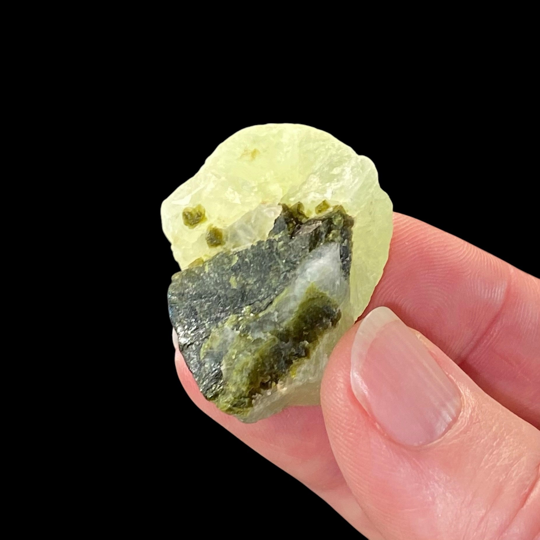 Botryoidal Prehnite Specimen with Epidote, Kayes Region, Mali