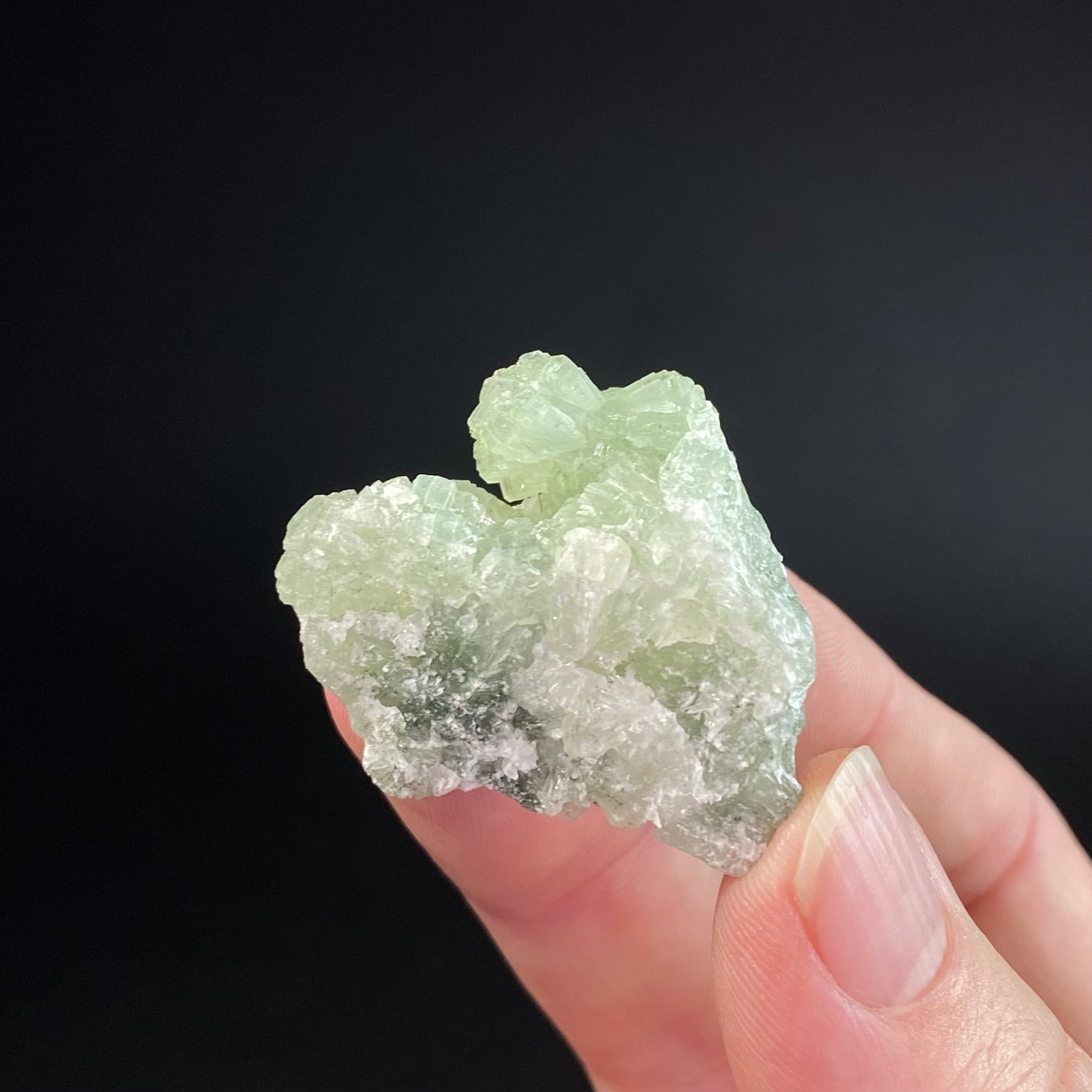 Mint Green Prehnite Cluster