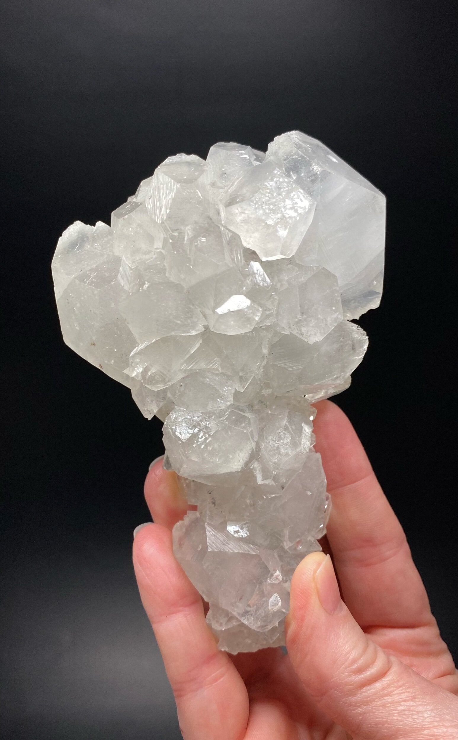 Clear Apophyllite Stalactite Formation Cluster