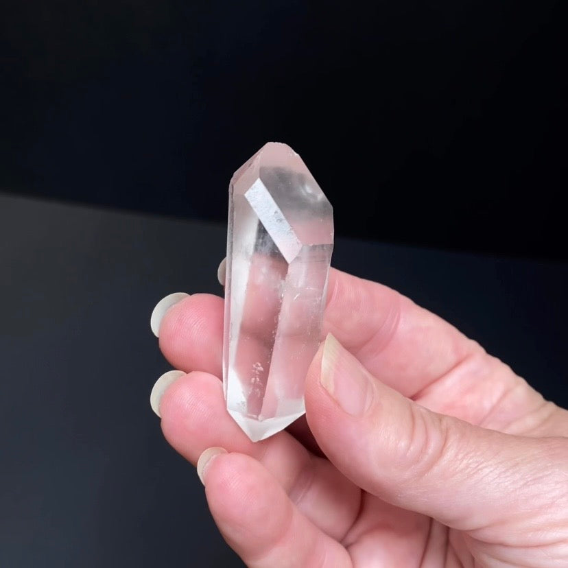 Double Terminated Clear Quartz Crystal with Diamond Shaped Window