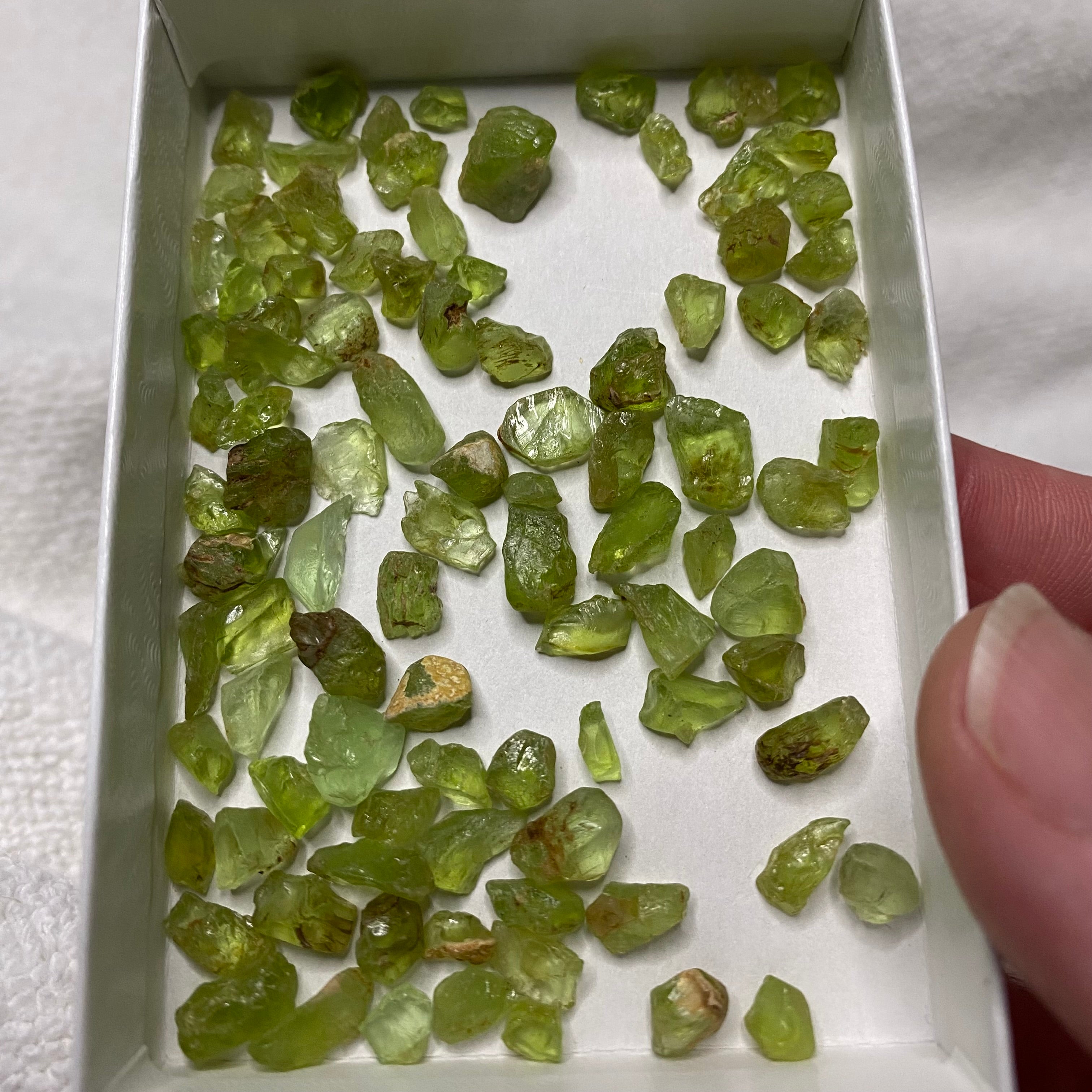 Lot of Green Peridot Crystals - Loose Gemstones