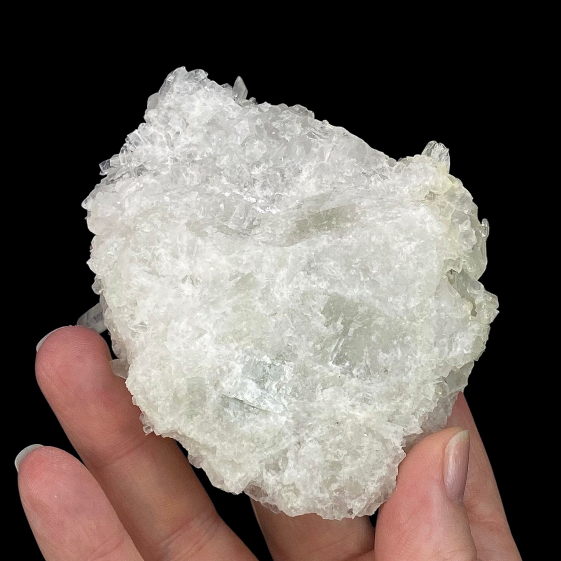 Clear Quartz Needle Cluster with Fluorescent Calcite from Trepca Mine Complex, Kosovo