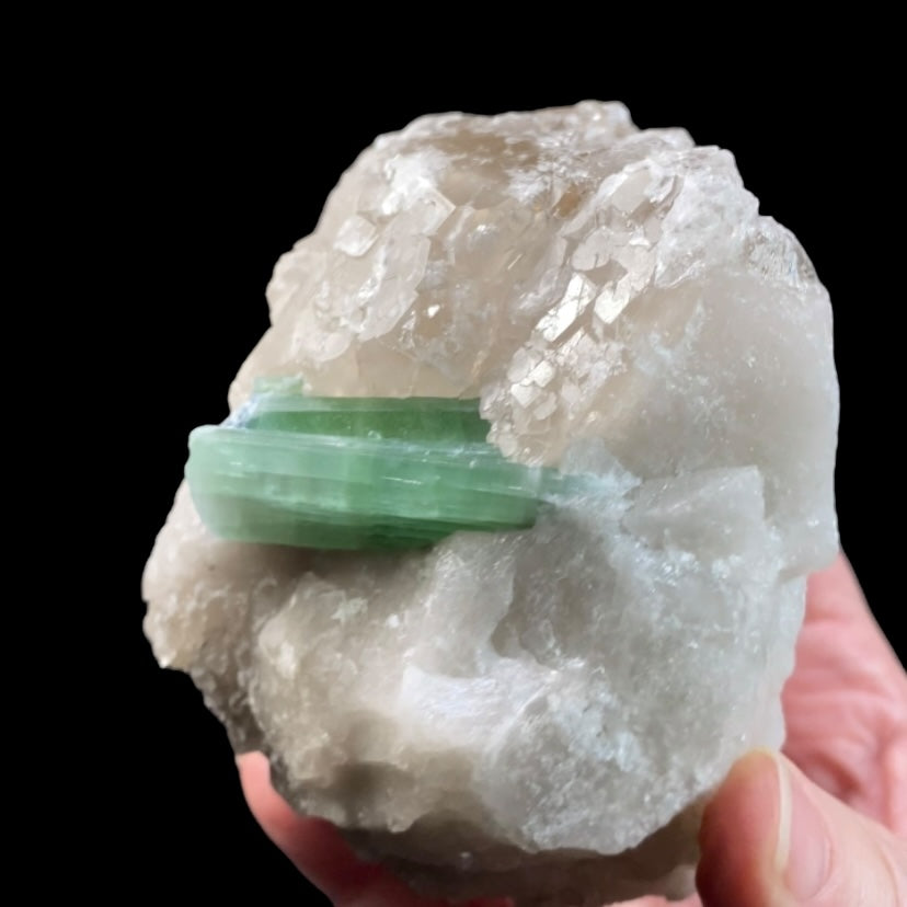 Green & Pink Watermelon Tourmaline with Smoky Quartz