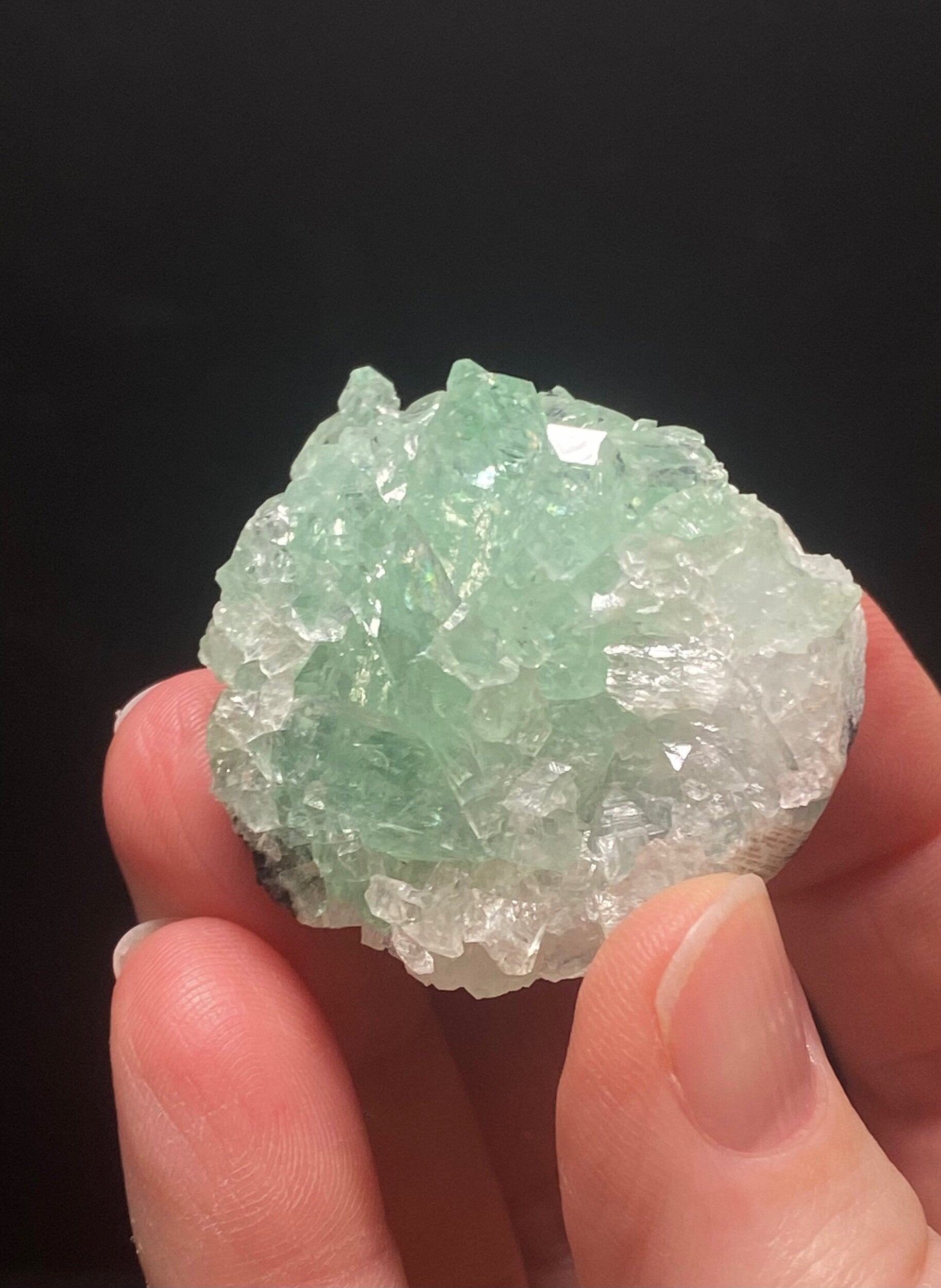 Green Gemmy Apophyllite Crystal Cluster