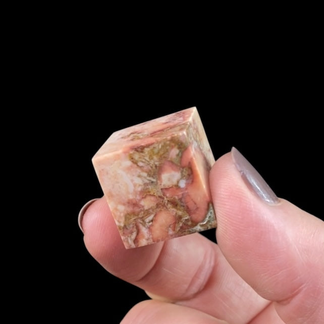 Rose Garden Agate Polished Cube