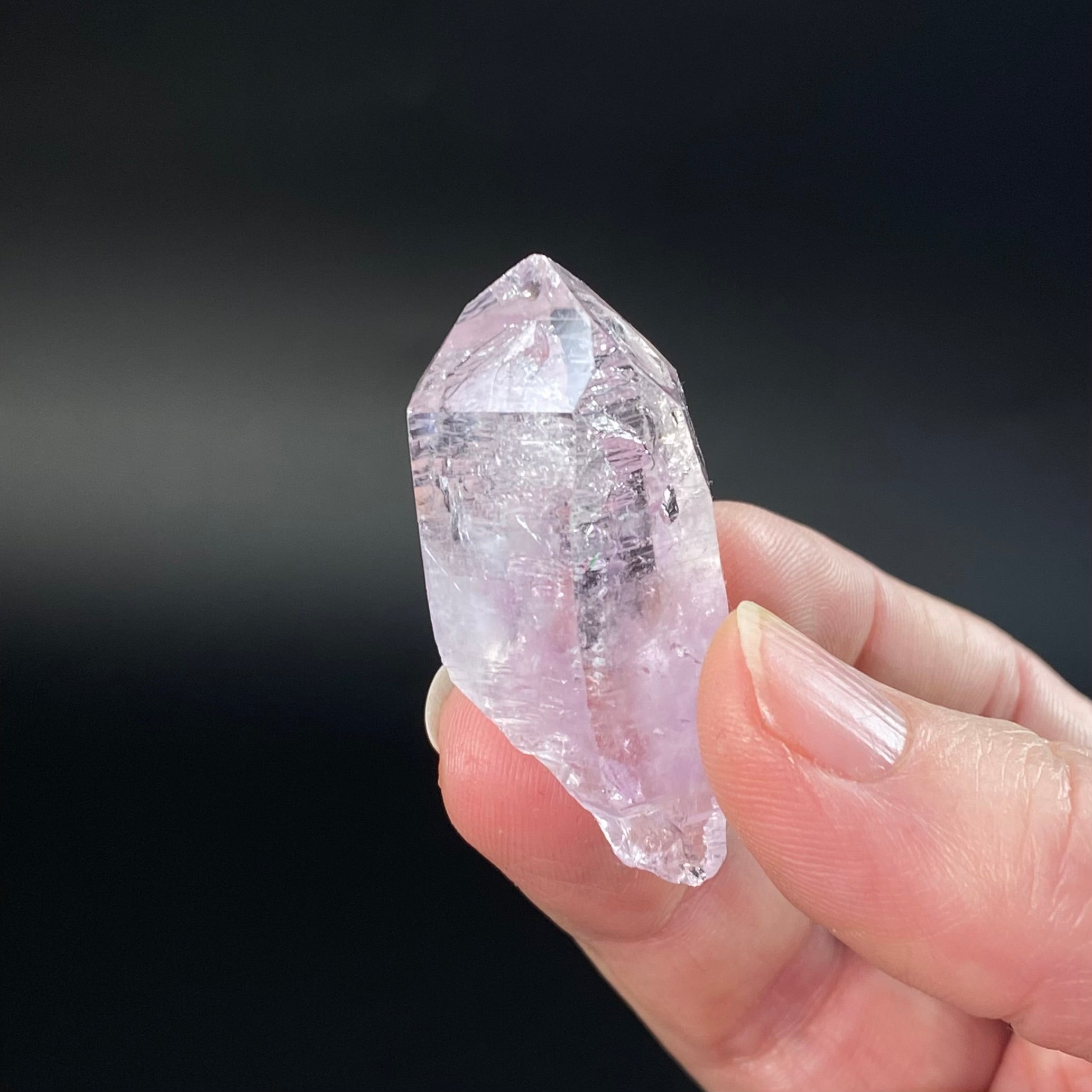 Trigonal Habit Amethyst Crystal with Enhydro Two Phase Inclusion from Vera Cruz, Mexico