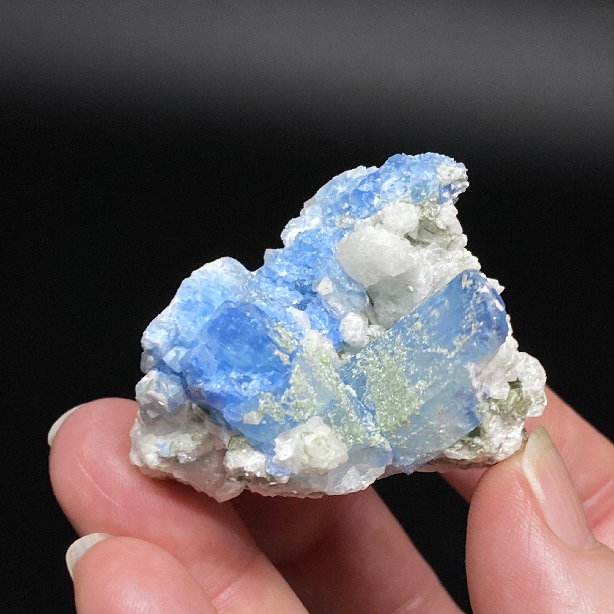 Blue Alkali Beryl Aquamarine with Muscovite Mica and Feldspar, Shigar Valley, Gilgit Baltistan, Pakistan