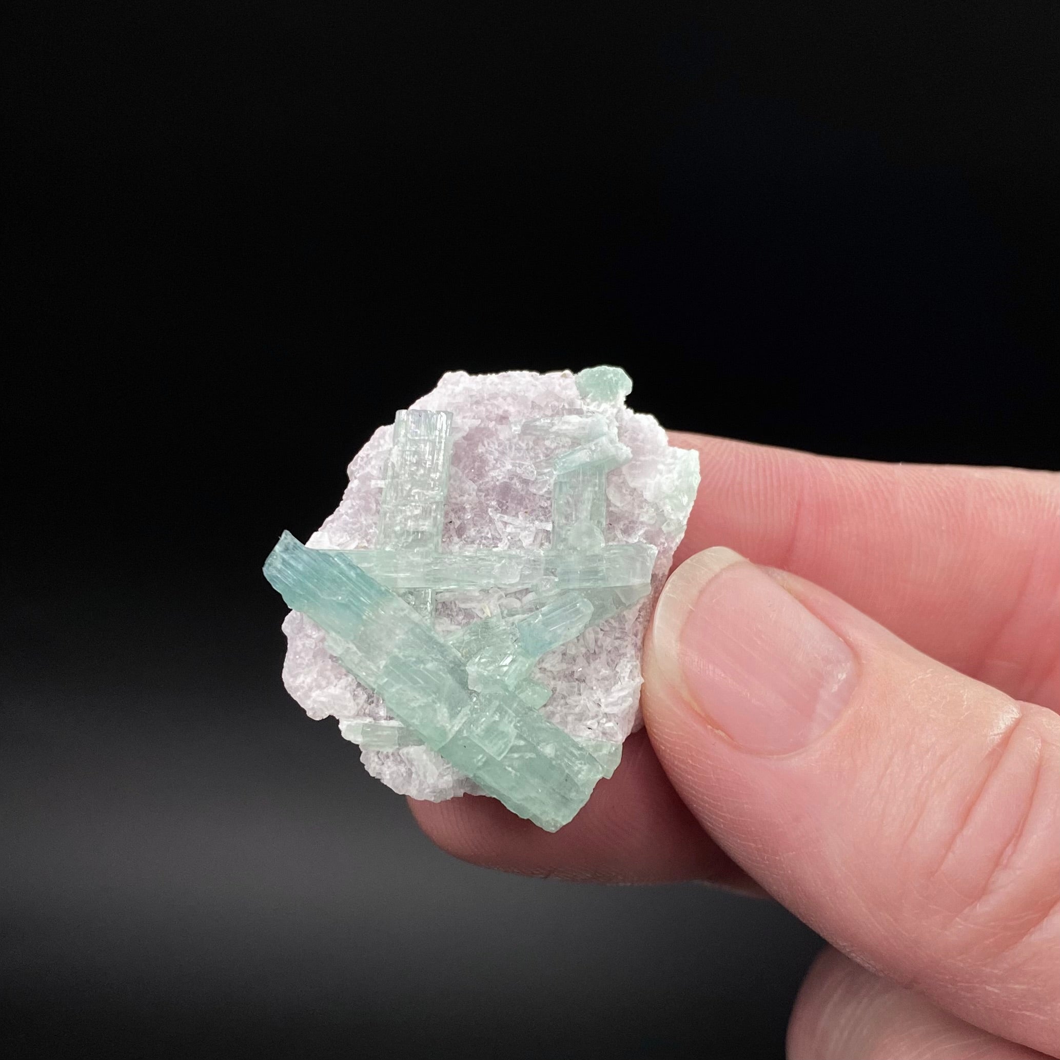 Green Tourmaline and Lepidolite Specimen