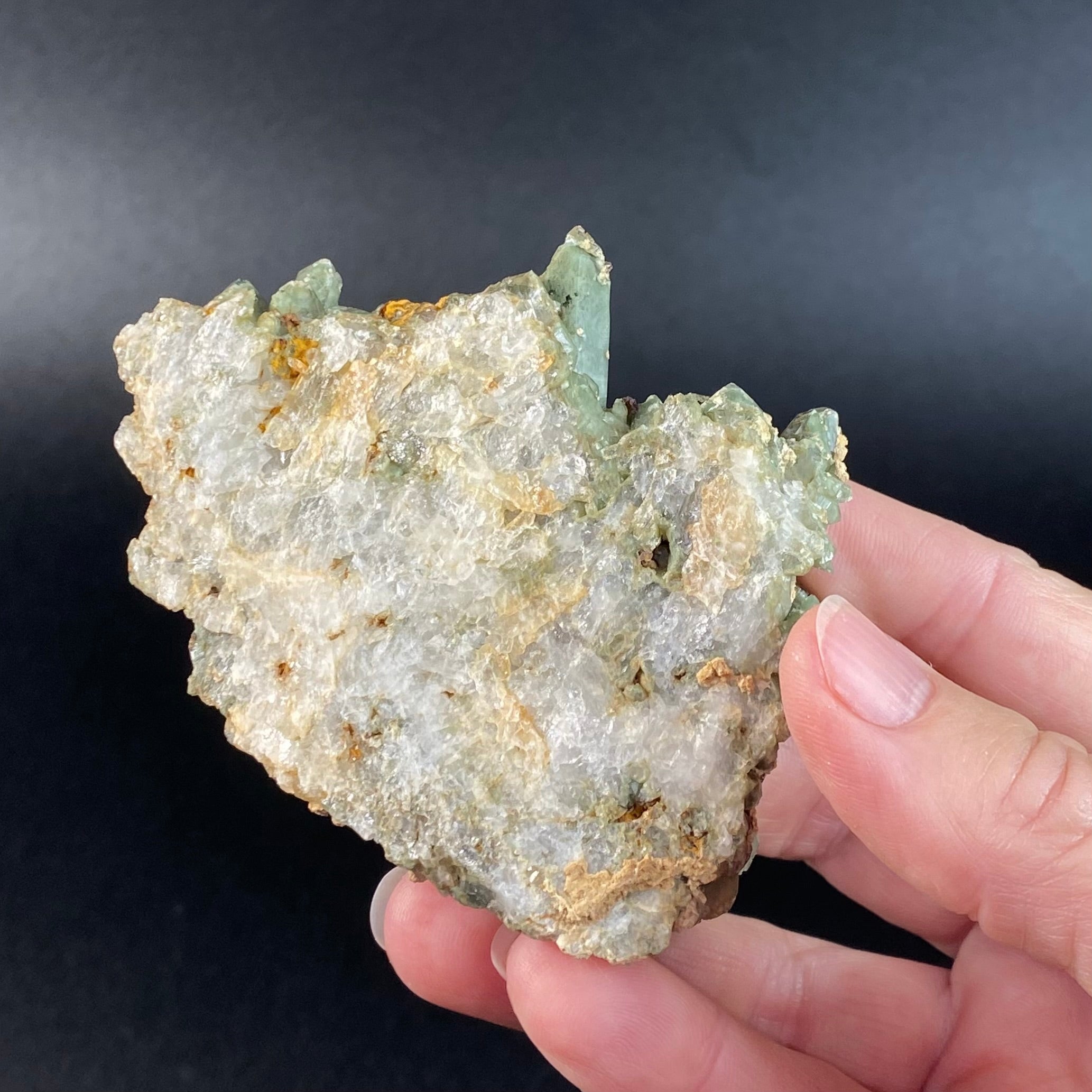 Lustrous Chlorite Included Quartz Cluster