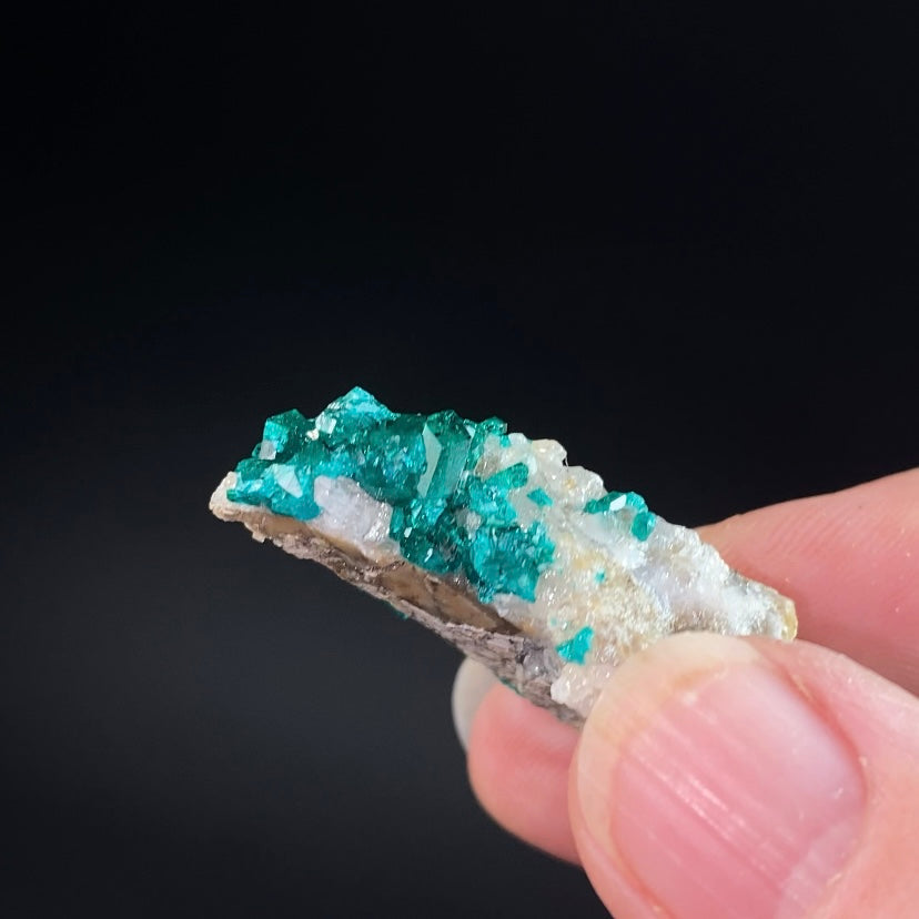 Dioptase Crystals on Quartz Rich Matrix from Kazakhstan