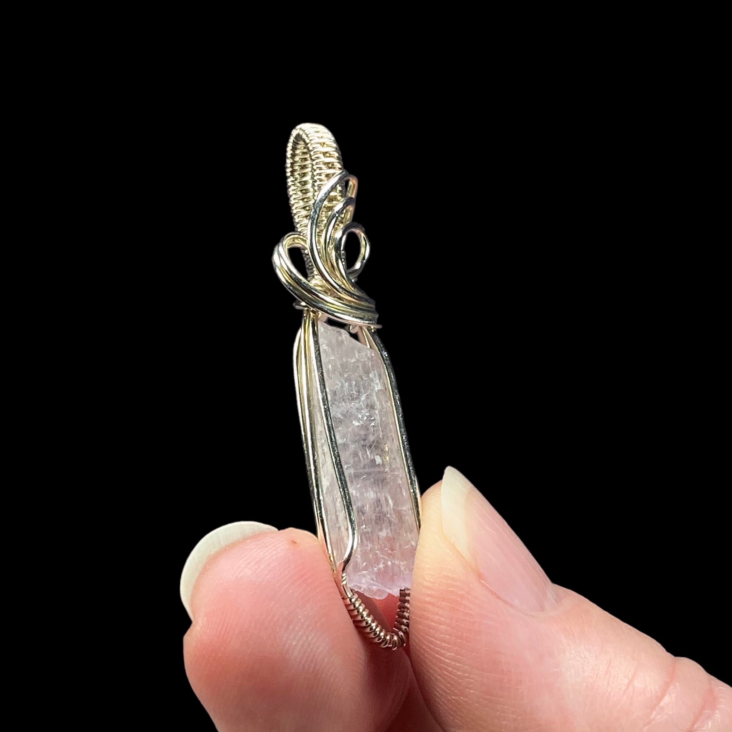 Silver wire wrap pendent with authentic crystals