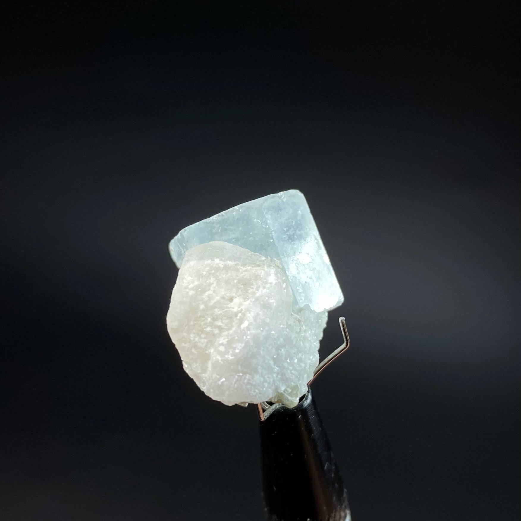 Terminated Aquamarine Crystal with Quartz Shigar Valley, Pakistan