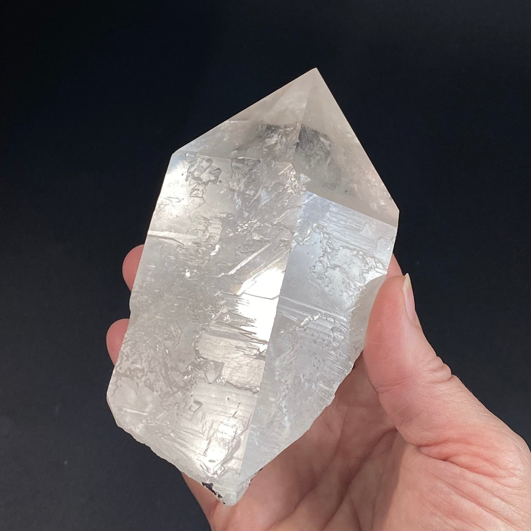 Generator Quartz Crystal with Record Keepers and Macromosaic Markings from Minas Gerais, Brazil