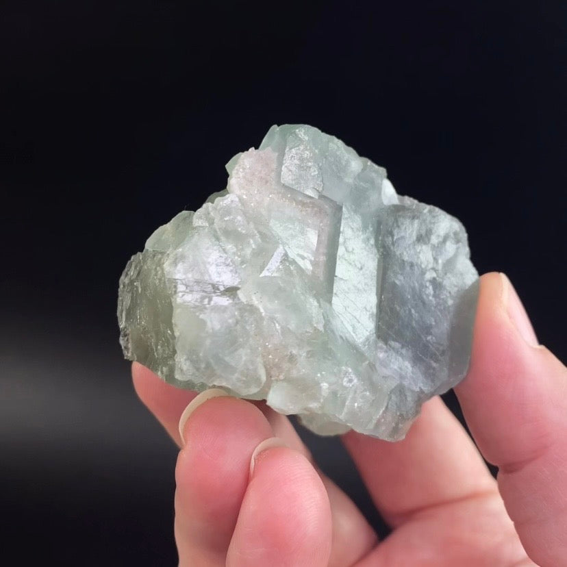 Green Fluorite Cluster with Druzy Quartz