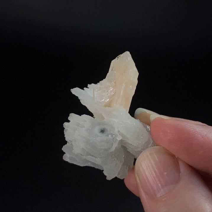 Gemmy Stilbite Crystal with Chalcedony Stalactites from Jalgaon, Maharashtra, India