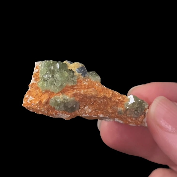 Green Demantoid Garnet Crystals on Matrix