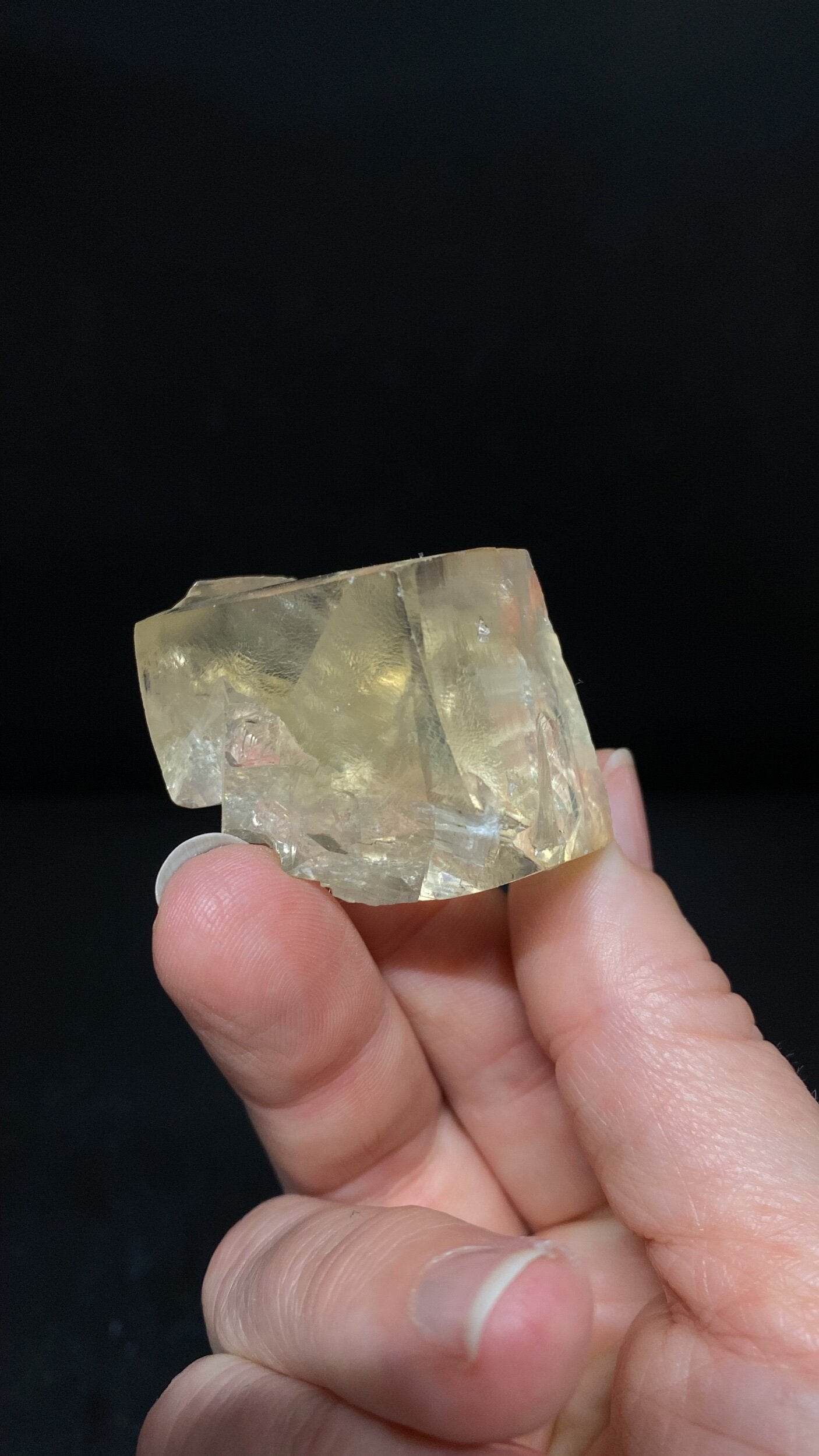 Light Golden Calcite Crystal with Rainbows