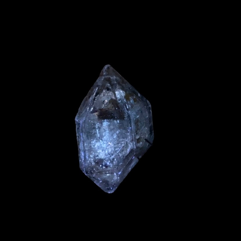 Double Terminated Fenster Quartz Crystal with Fluorescent Inclusions