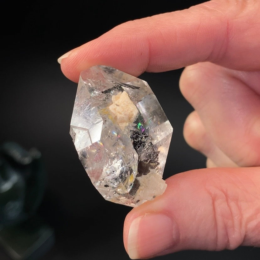 Double Terminated Herkimer “Diamond” Quartz Crystal with Rainbows