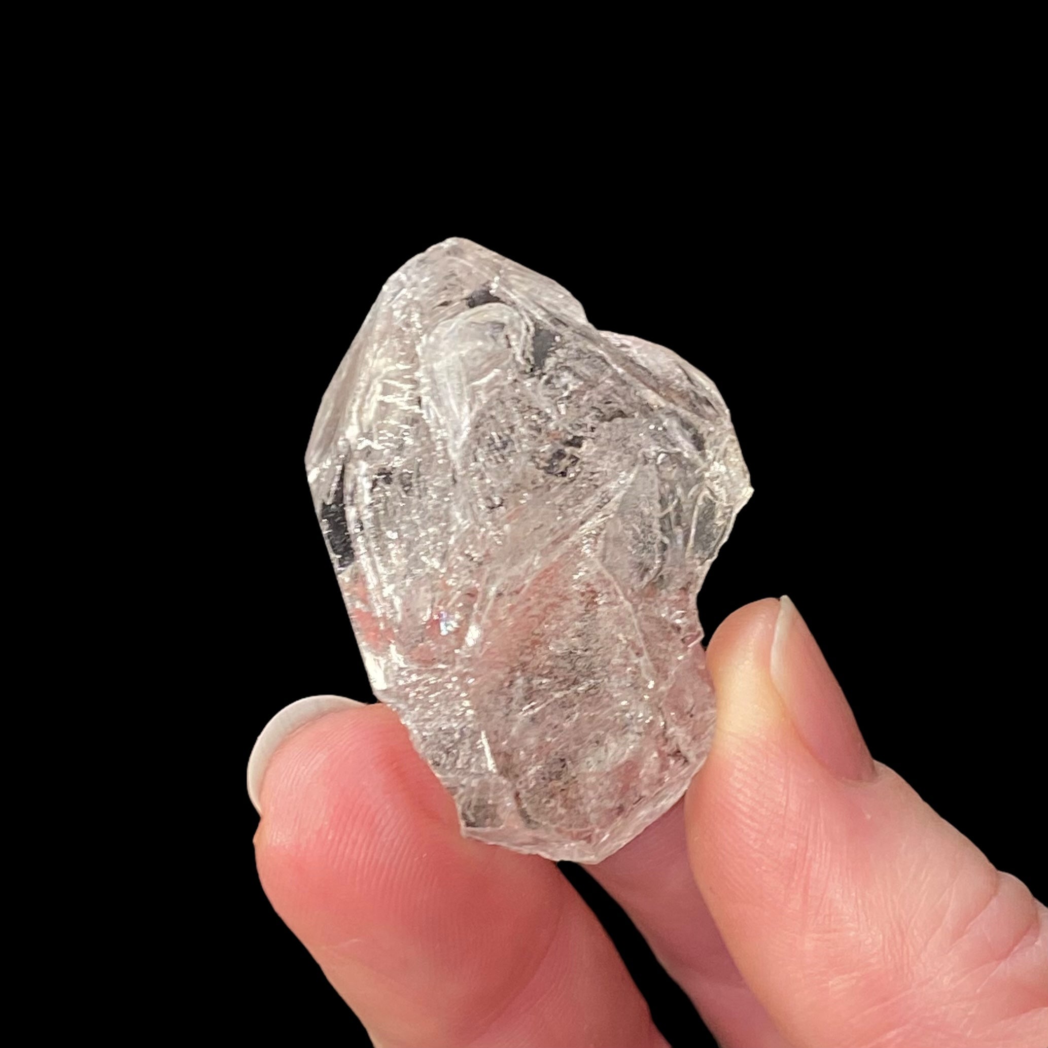 Clear Fenster Quartz Crystal with Fluorescent Inclusions