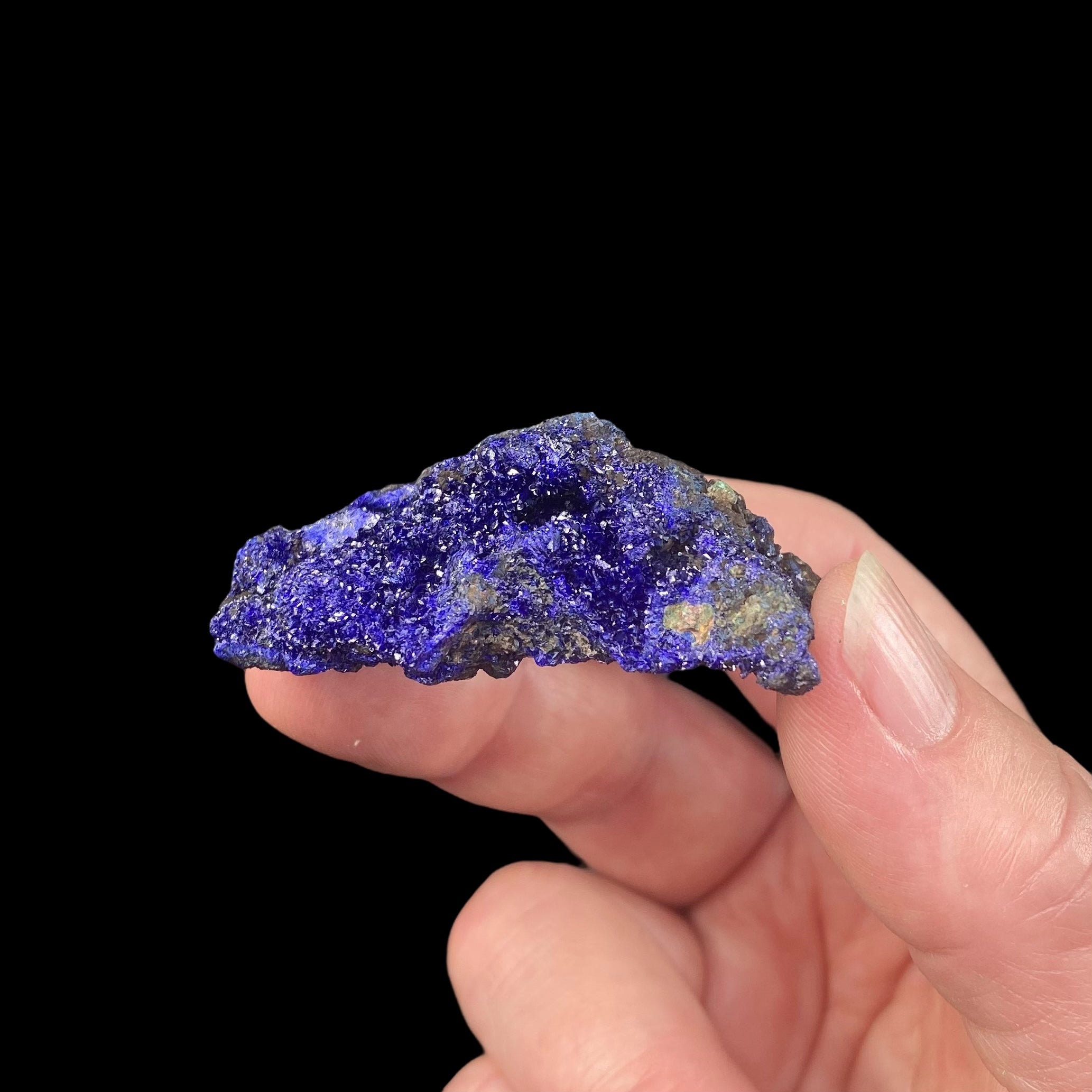 Azurite Crystals with Malachite, Tongshankou Mine, China