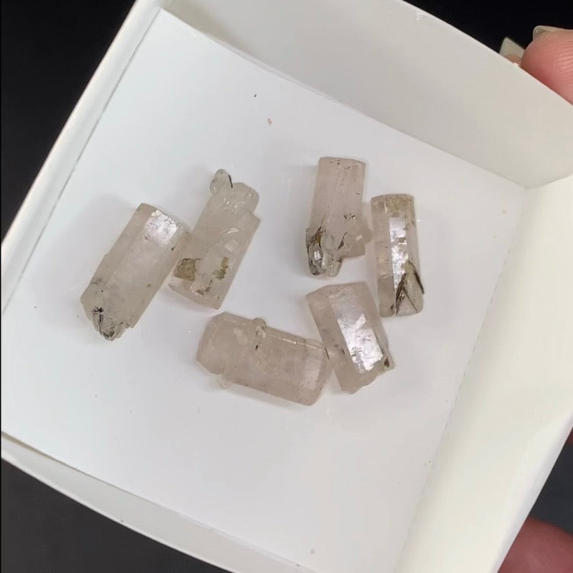 Terminated Pink Apatite Crystal with Muscovite Mica - Fluorescent Natural Crystal