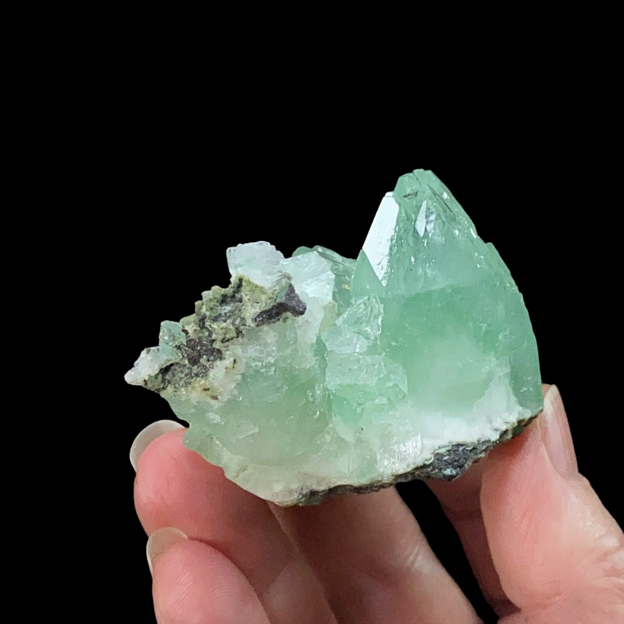 Green Apophyllite Crystal Cluster from Maharashtra, India