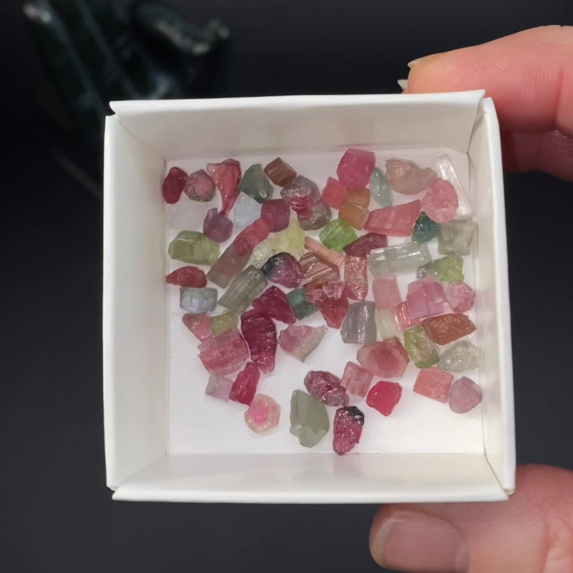 High Grade Mixed Color Tourmaline Lots of 10 Grams Each from Paprok, Afghanistan