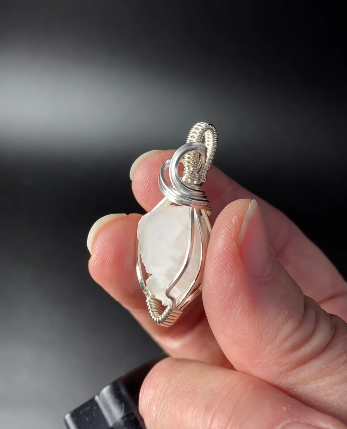 Reserved for Joel - Kosovo Calcite & Sterling Silver Wire Wrapped Pendant