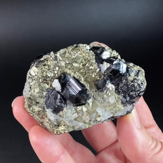 Sphalerite Cluster with Pyrite and Quartz from Trepça Mines, Kosovo