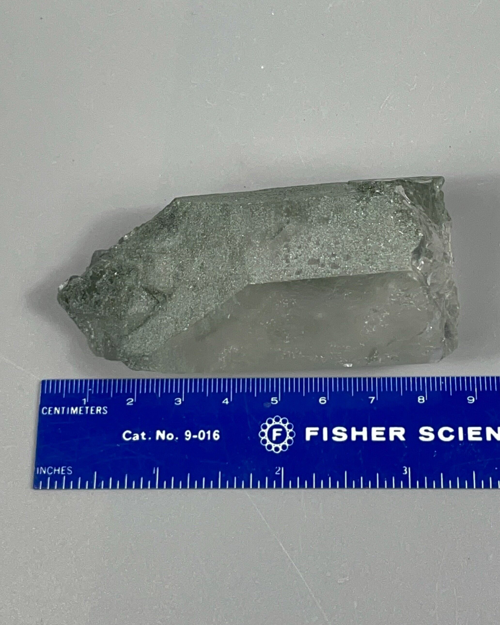 Quartz Crystal with Shimmering Natural Chlorite Surface Deposit