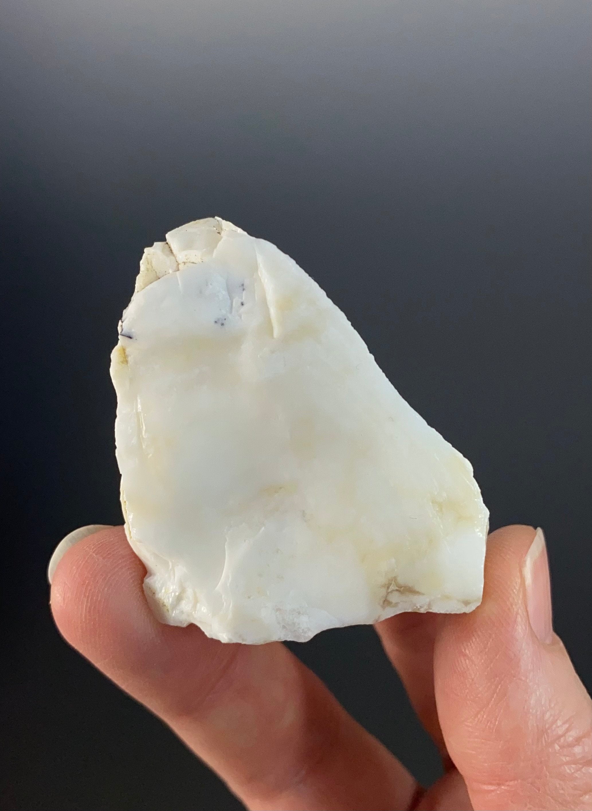 Fluorescent White Common Opal Rough Specimen from Turkey