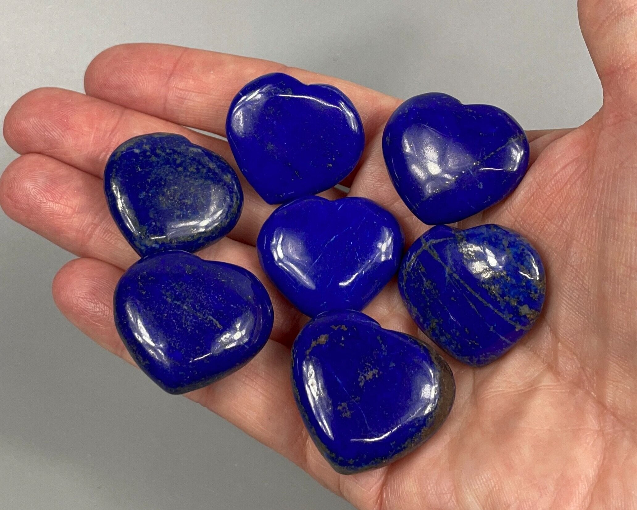 ONE High Grade, Natural Lapis & Pyrite Polished Heart