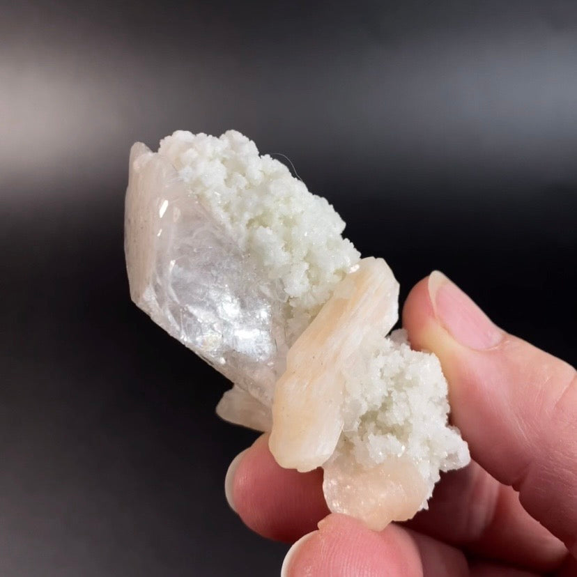 Heulandite Crystal with Stilbite & Chalcedony, Jalgaon, Maharashtra, India