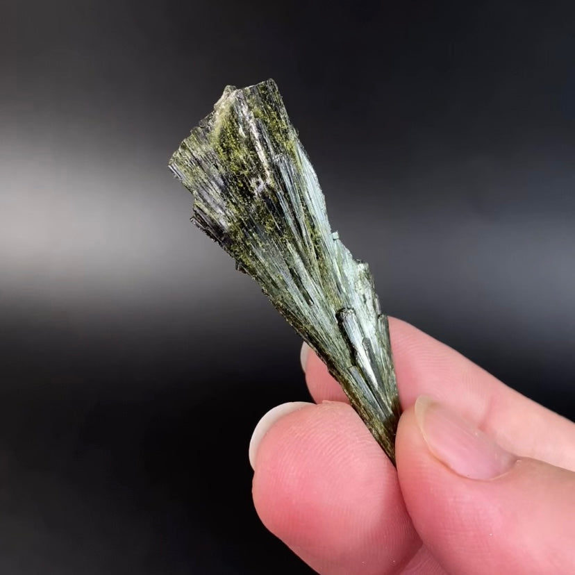Deep Green Epidote Fan Crystal Cluster