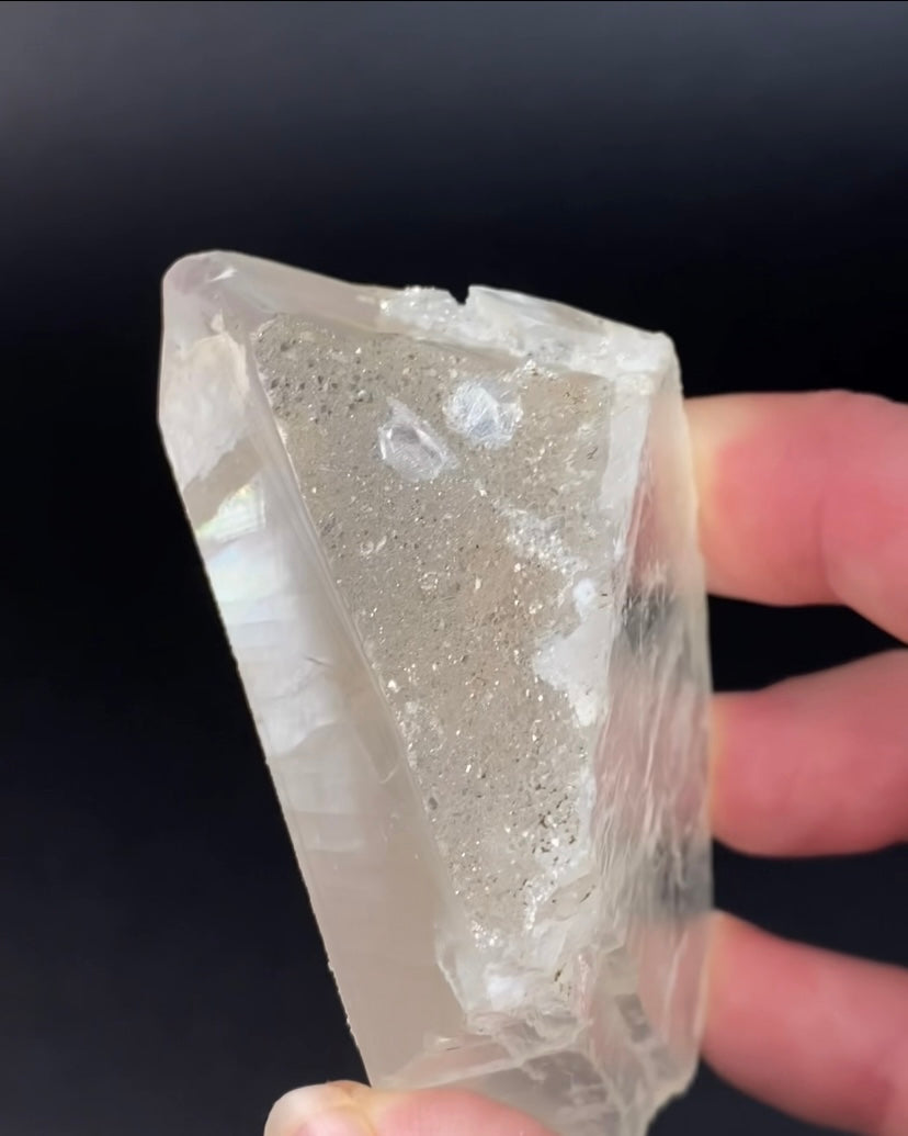 Scalenohedral Clear White Calcite Crystal with Rainbows