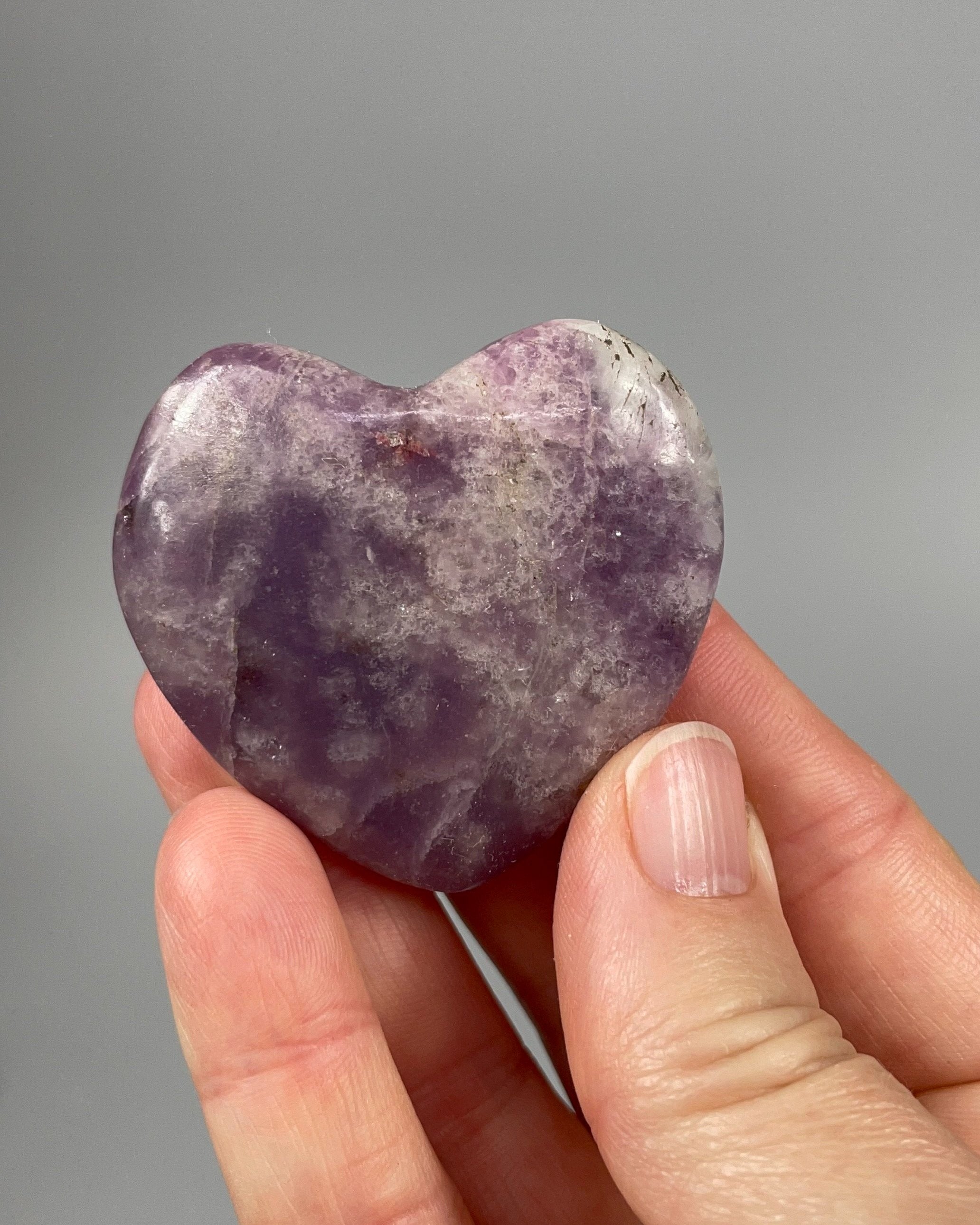 Lepidolite Polished Heart