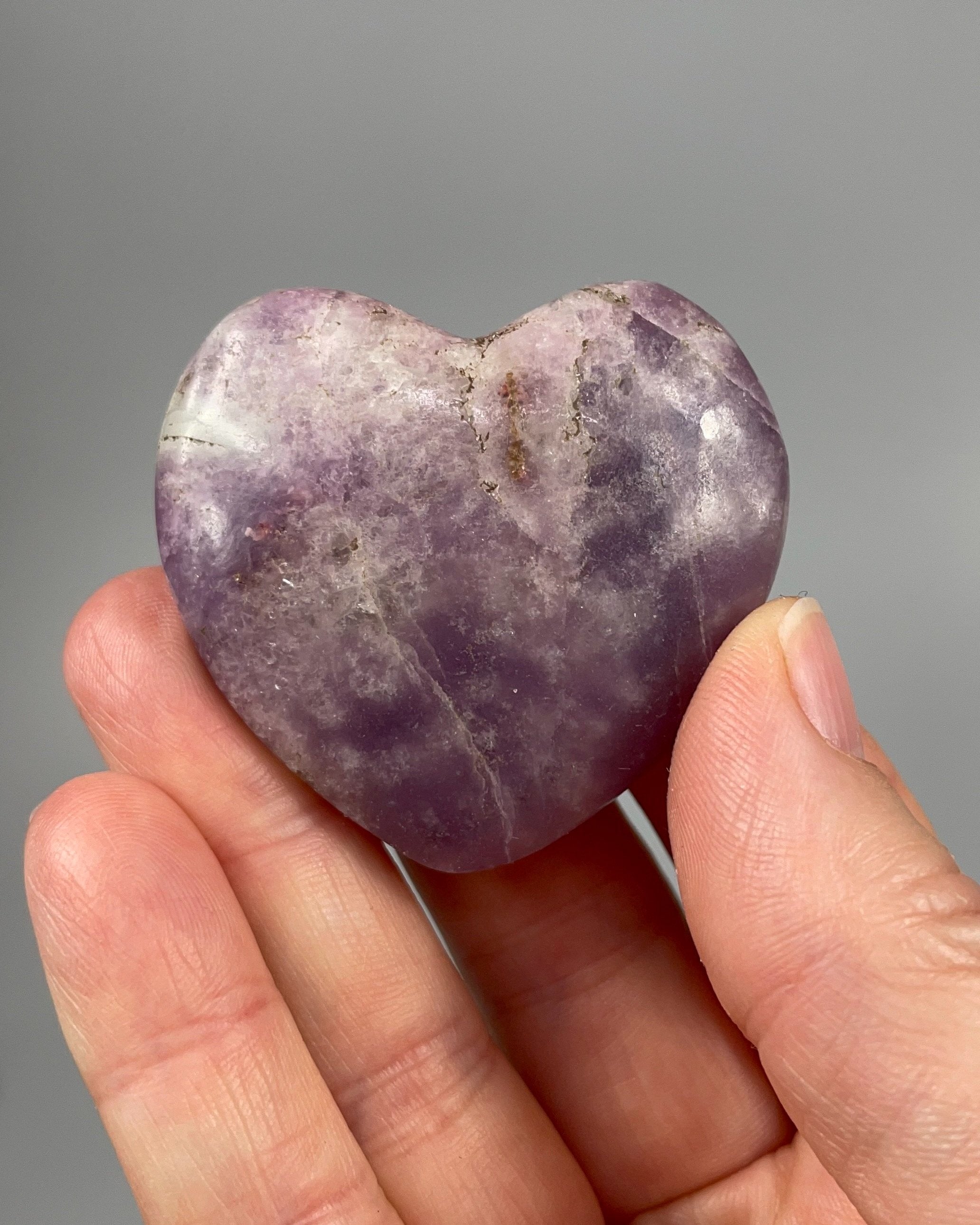 Lepidolite Polished Heart