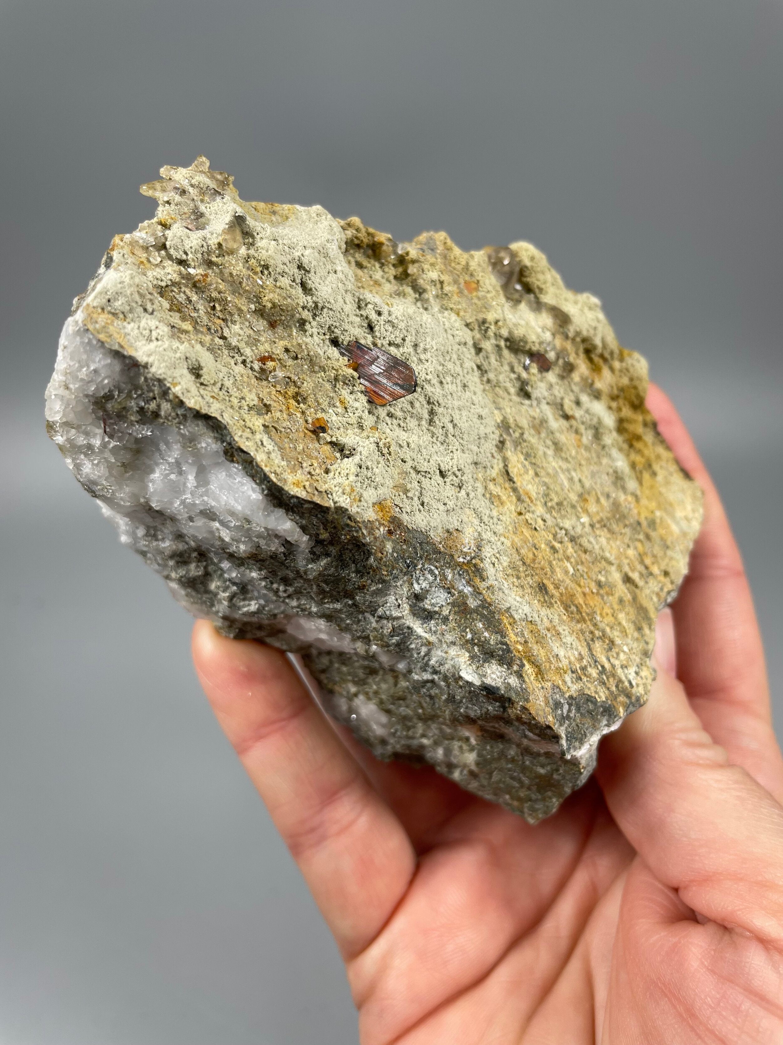 Delicate Brookite Crystals Nestled in Matrix