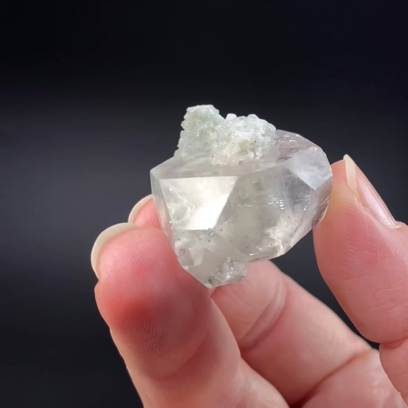 Tabular Apophyllite with Pastel Green-Blue Celadonite Inclusions — Nashik, India